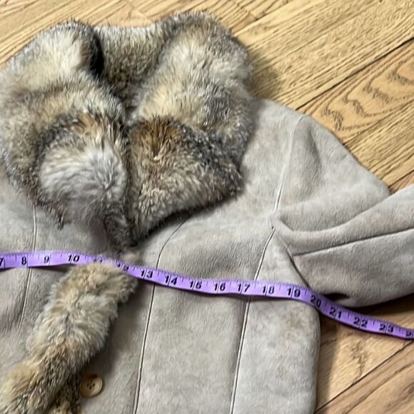 SHEARING REAL FUR LINED COAT SIZE M - Picture 7 of 16